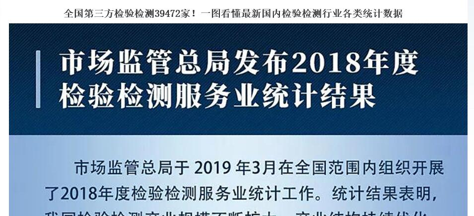 第三方检验检测39472家！一图看懂新国内检验检测行业各类统计数据